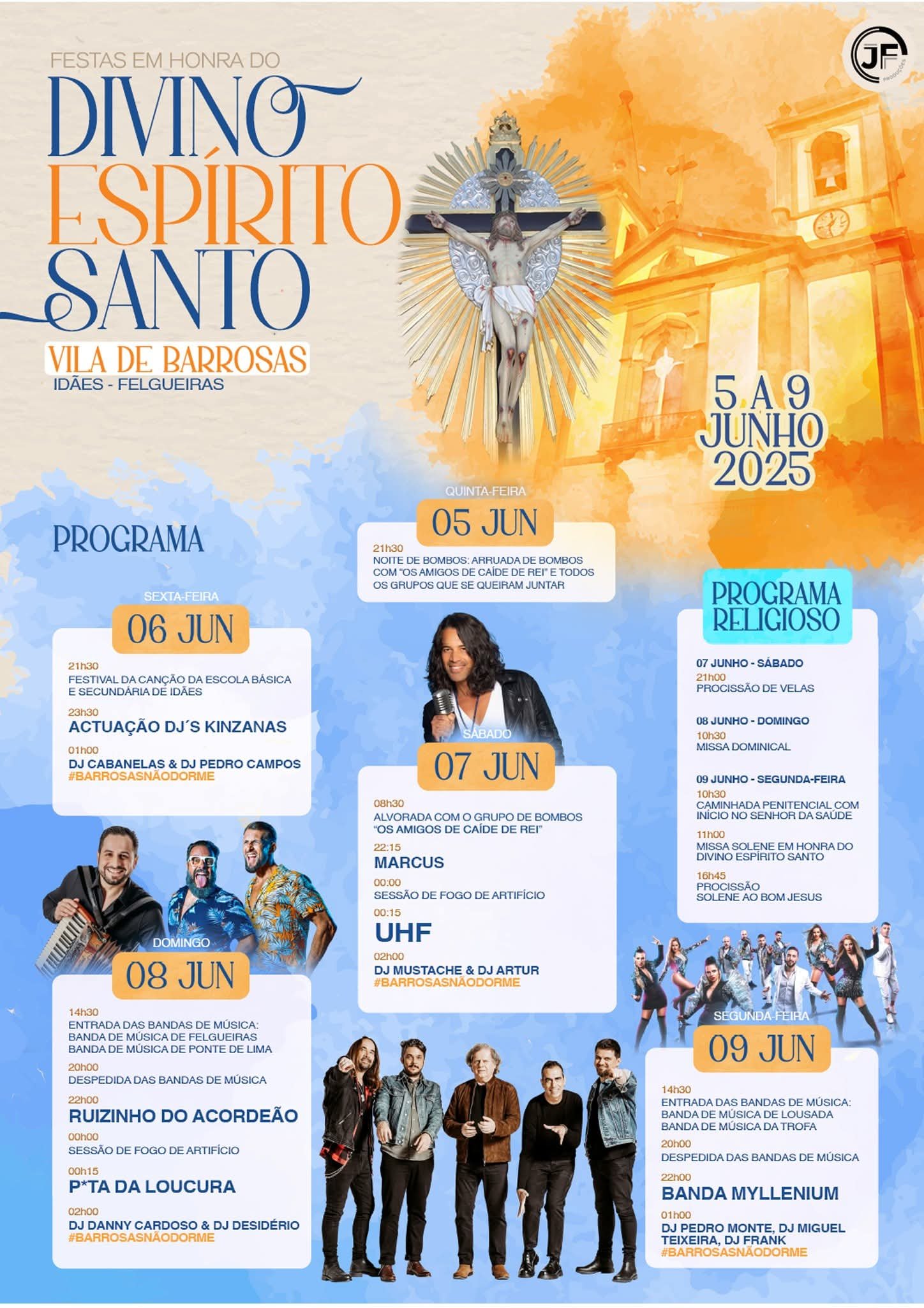 Cartaz Festas em Honra do Divino Espírito Santo 2025 - Felgueiras