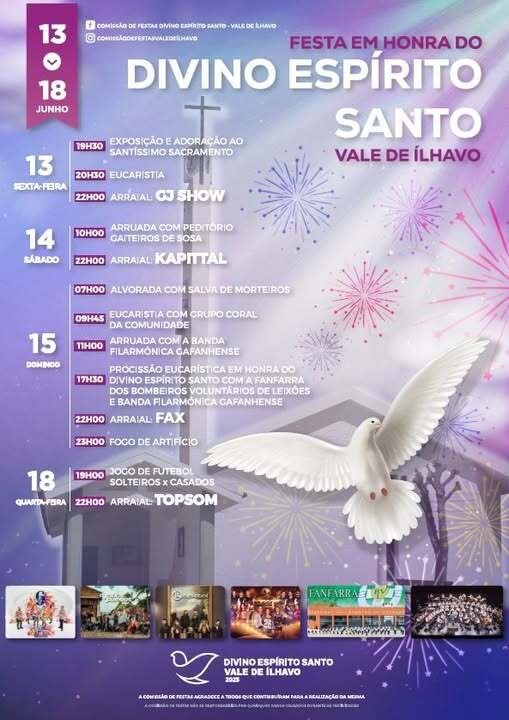 Cartaz Festas em Honra do Divino Espirito Santo 2025 - Ílhavo