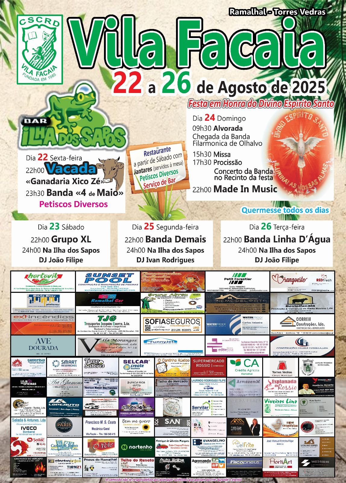 Cartaz Festas em Honra do Divino Espirito Santo 2025 - Vila Facaia