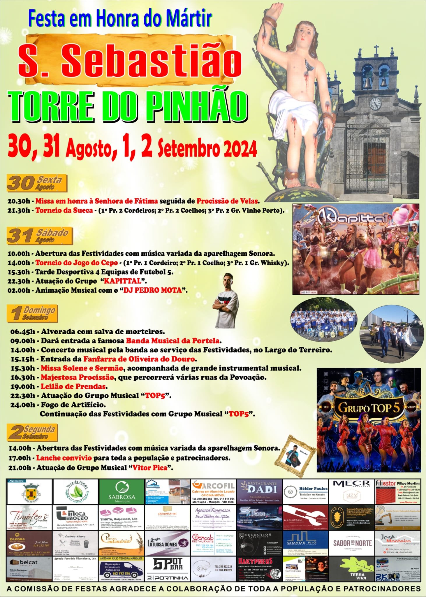 Cartaz Festas em Honra do Mártir de S. Sebastião 2024 - Sabrosa