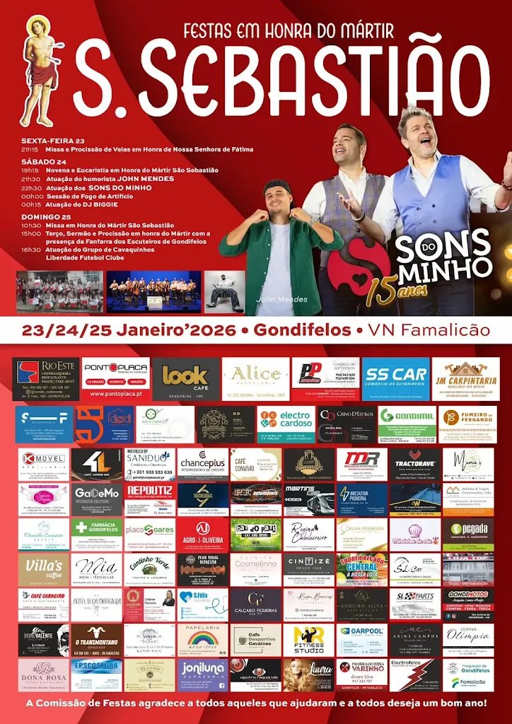 Cartaz Festas em honra do Mártir S. Sebastião 2026 - Gondifelos