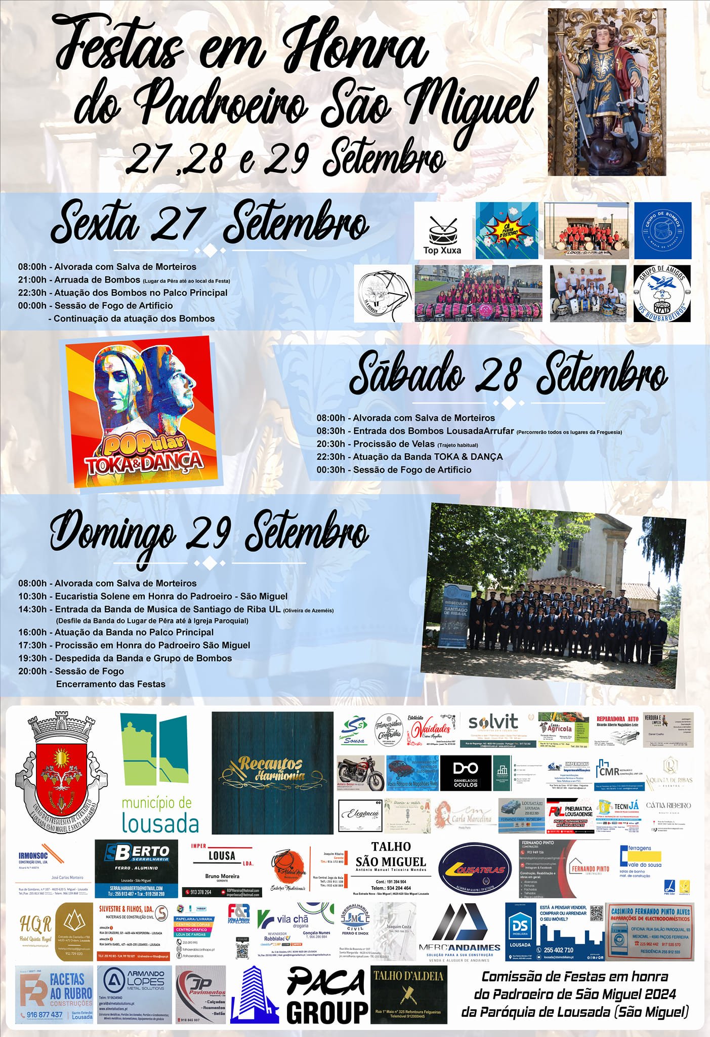 Cartaz Festas em Honra do Padroeiro São Miguel 2024 - Lousada