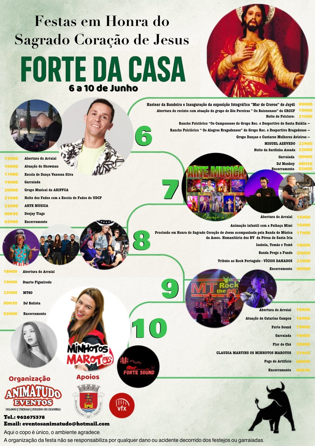 Cartaz Festas em Honra do Sagrado Coração de Jesus 2025 - Forte da Casa