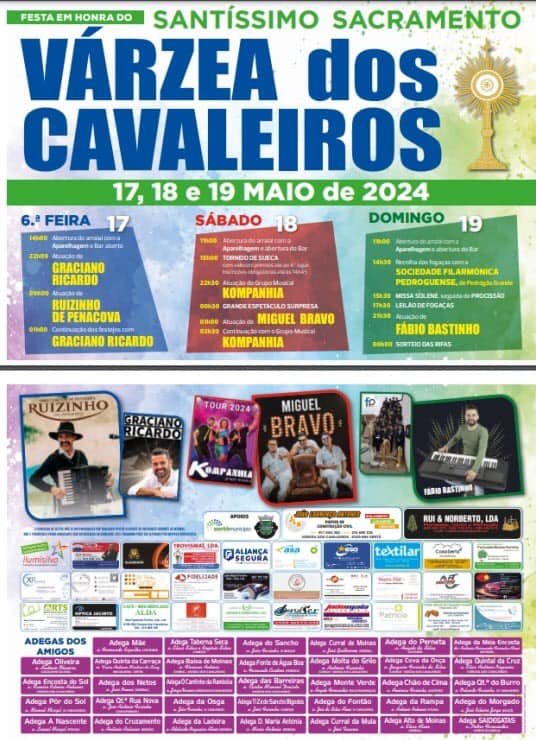 Cartaz Festas em Honra do Santíssimo Sacramento 2024 - Várzea dos Cavaleiros