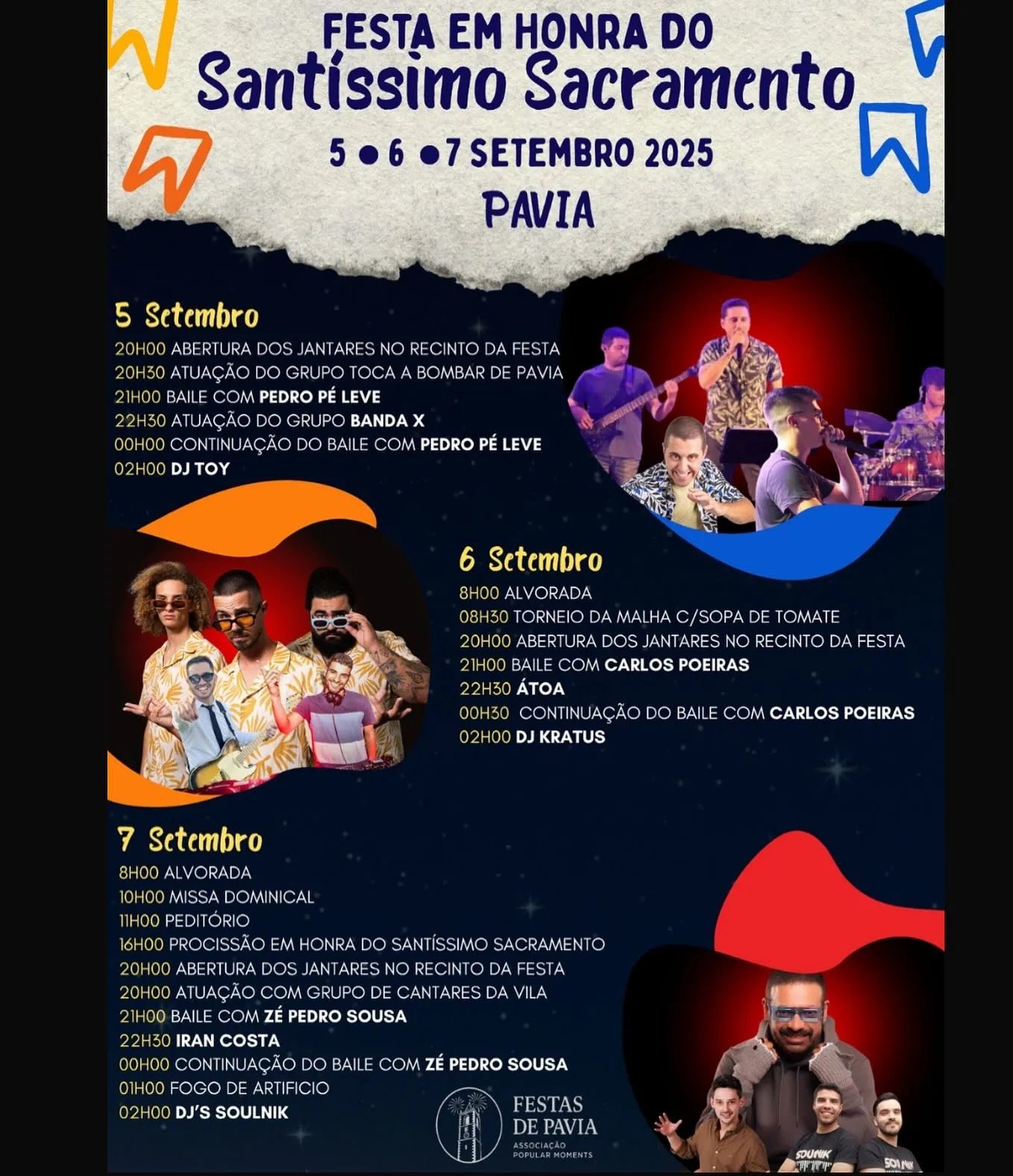 Cartaz Festas em Honra do Santissimo Sacramento 2025 - Pavia