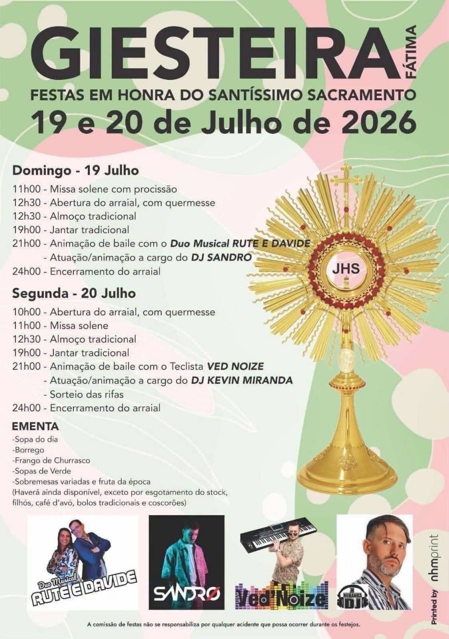 Cartaz Festas em honra do Santíssimo Sacramento 2026 - Giesteira