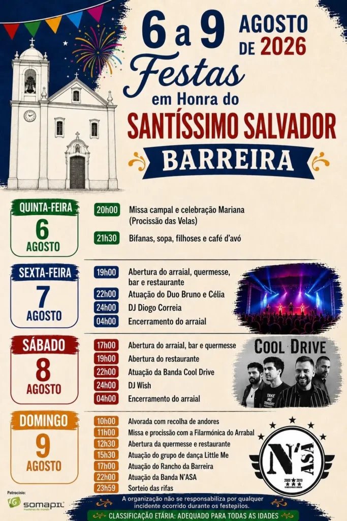 Cartaz Festas em Honra do Santíssimo Salvador 2026 - Barreira
