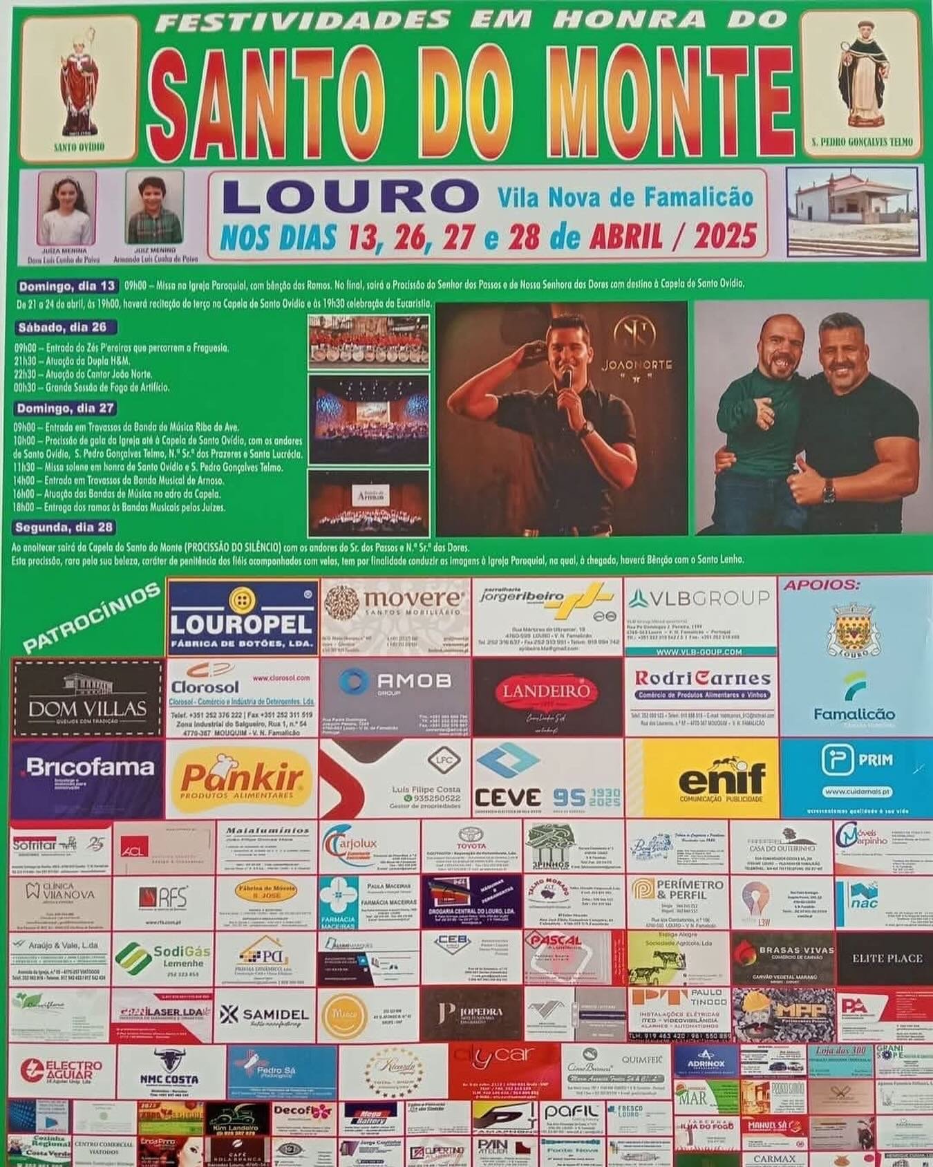 Cartaz Festas em Honra do Santo do Monte 2025 - Vila Nova de Famalicão