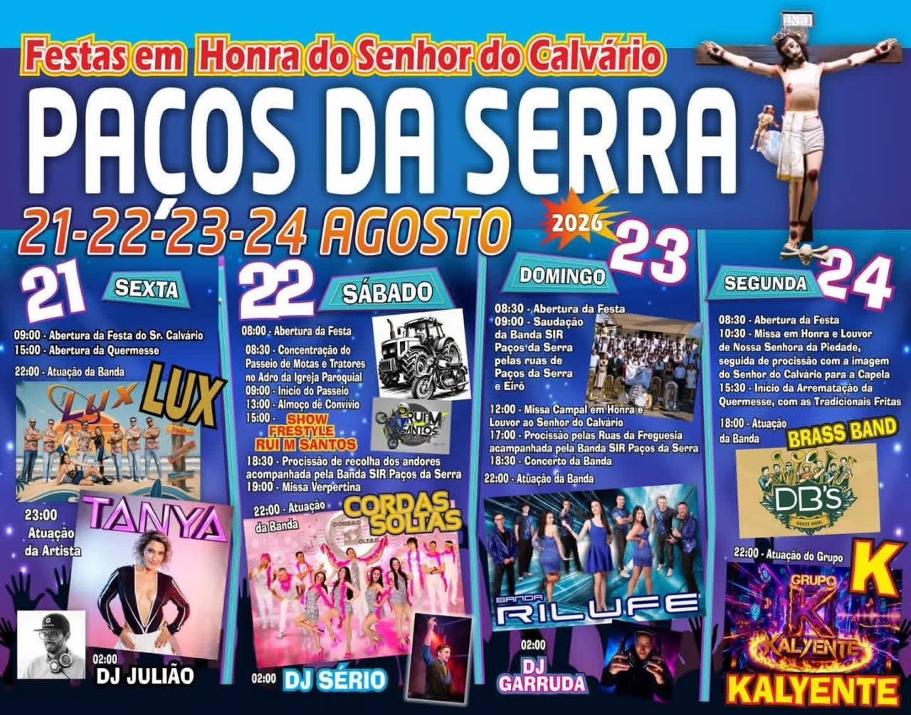 Cartaz Festas em honra do Senhor do Calvário 2026 - Paços da Serra