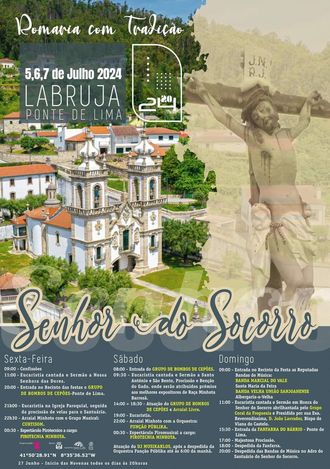 Cartaz Festas em Honra do Senhor do Socorro 2024 - Labruja