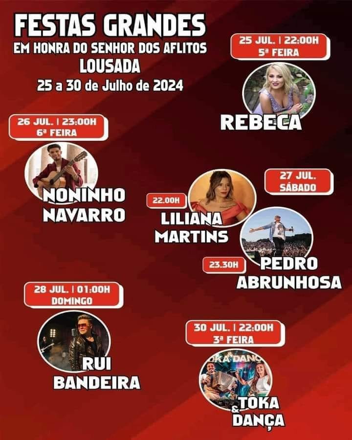 Cartaz Festas em Honra do Senhor dos Aflitos 2024 - Lousada