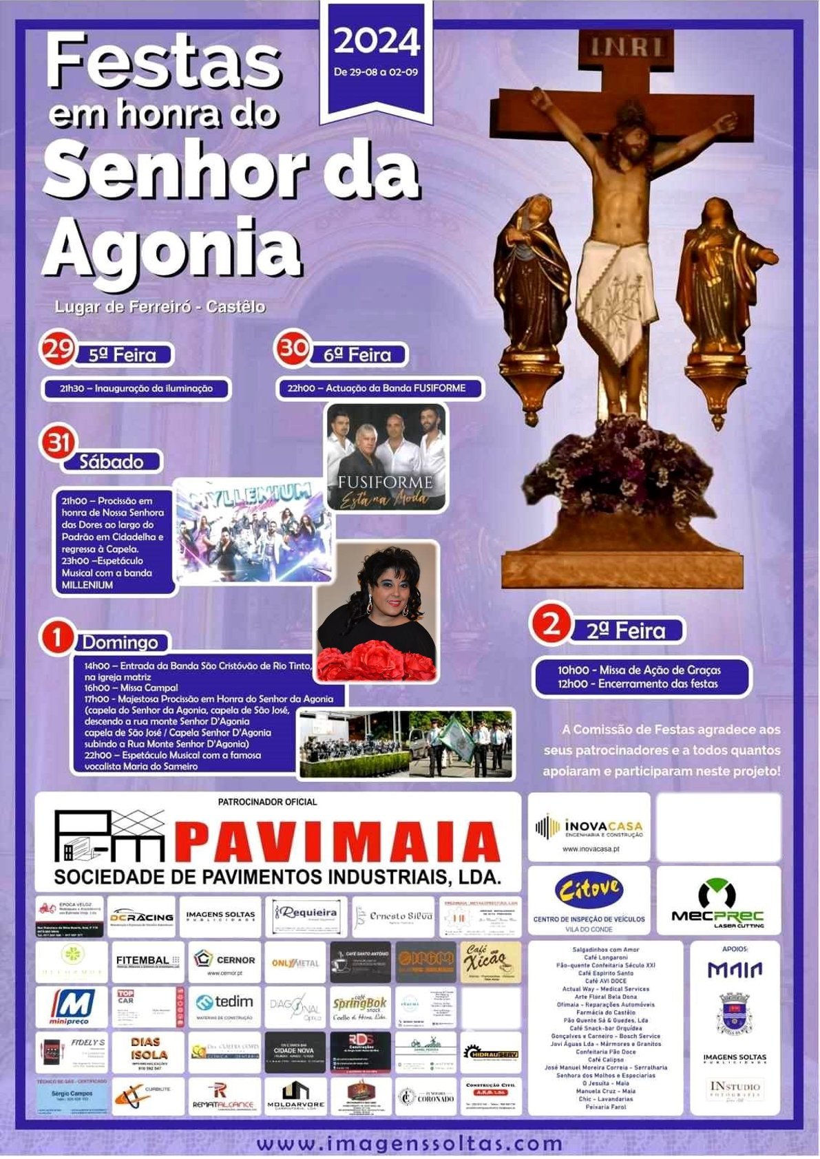 Cartaz Festas em Honra do Senhora da Agonia 2024 - Castêlo da Maia