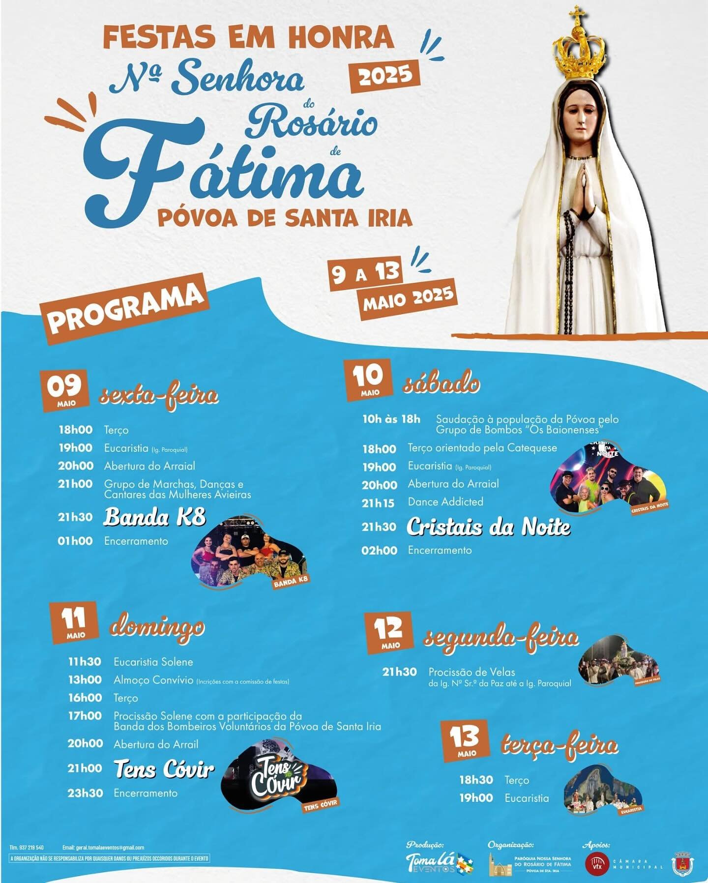 Cartaz Festas em Honra Nossa Sra do Rosario de Fatima 2025 - Póvoa de Santa Iria