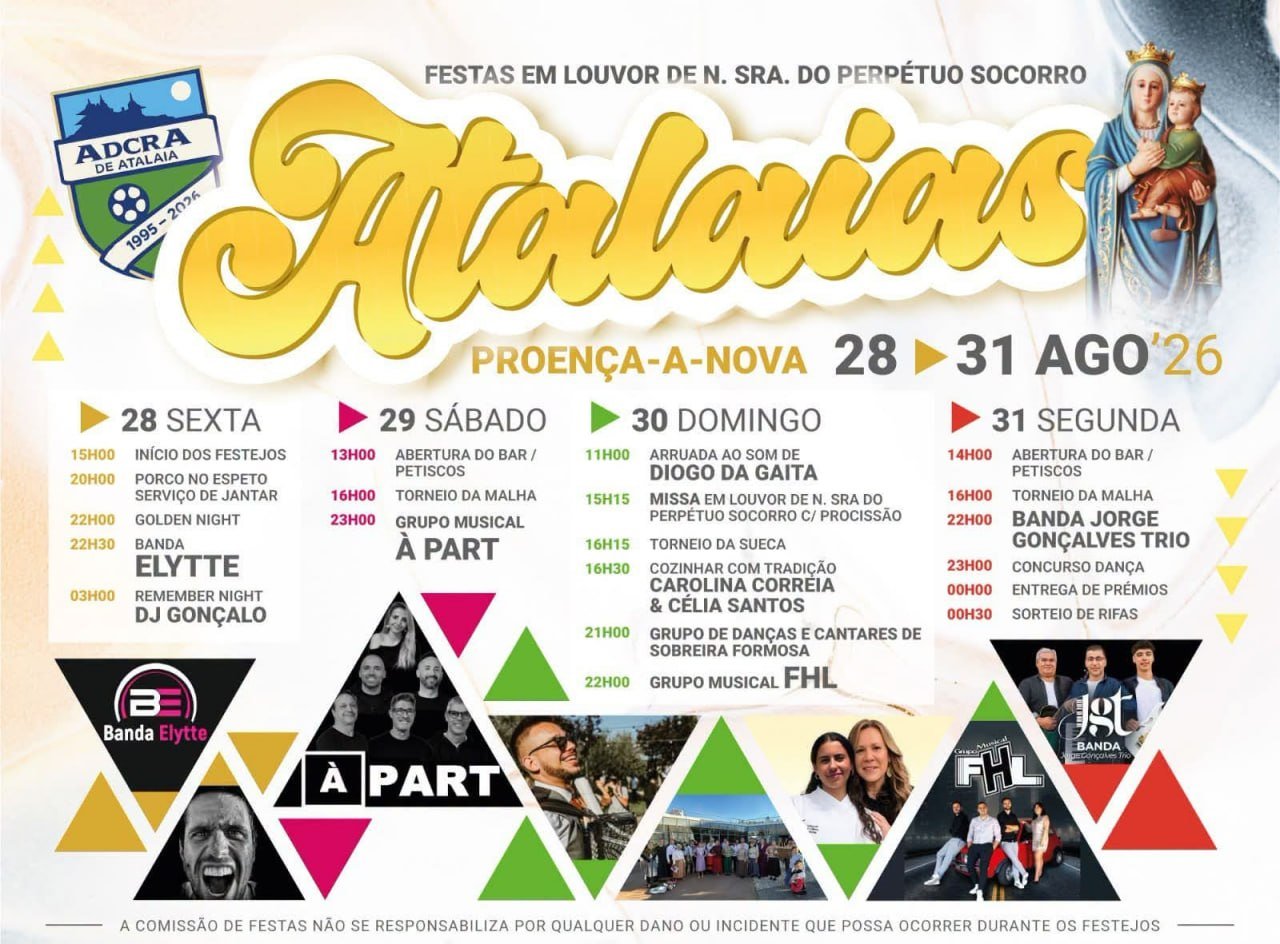 Cartaz Festas em louvor de N. Sra. do Perpétuo Socorro 2026 - Atalaias