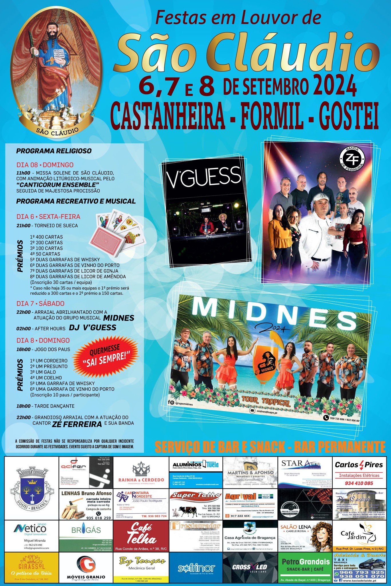 Cartaz Festas em Louvor de São Cláudio 2024 - Formil