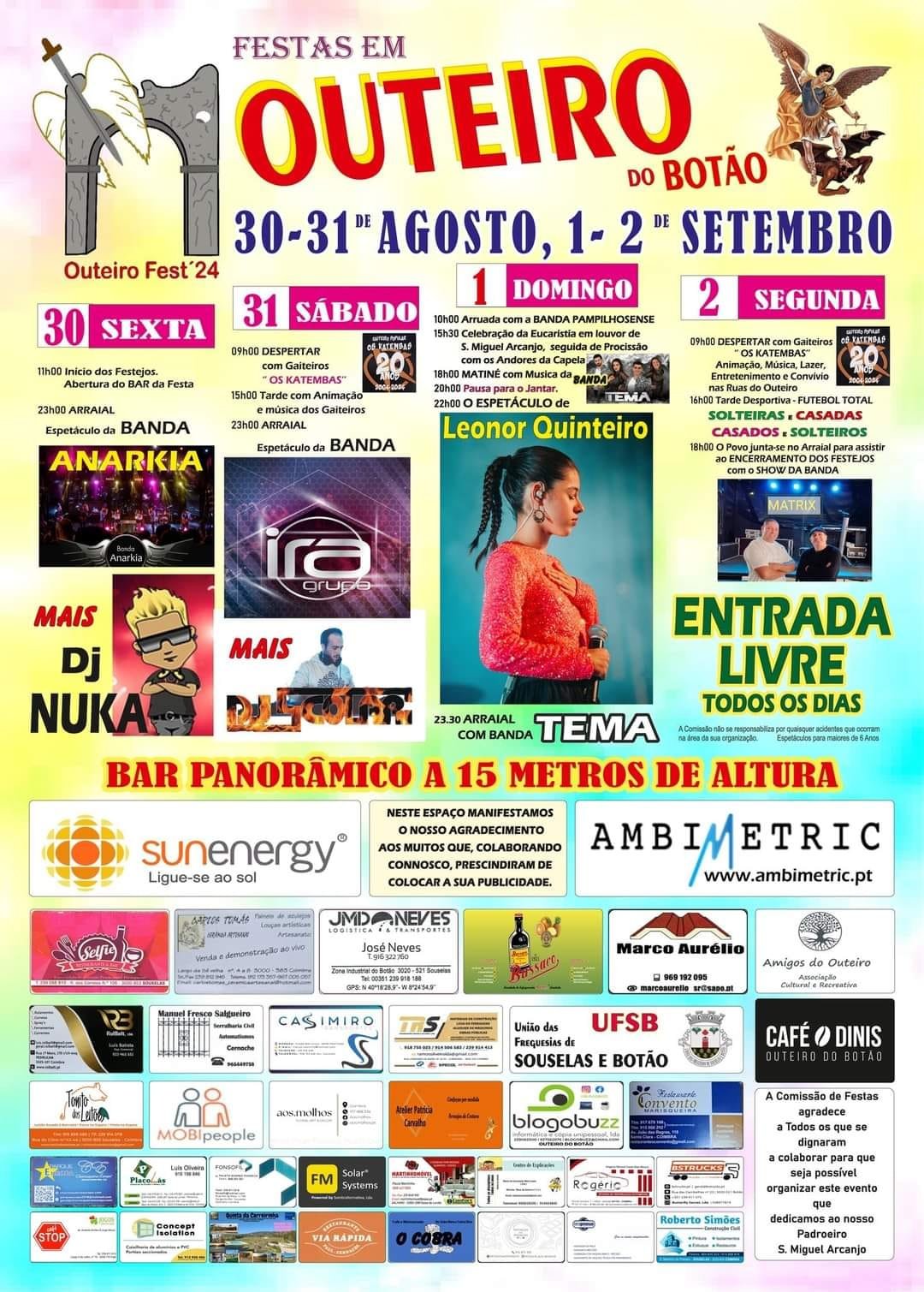 Cartaz Festas em Outeiro do Botão 2024 - Coimbra