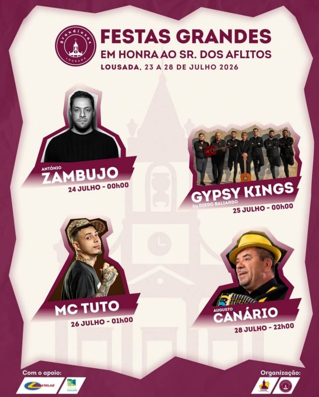 Cartaz Festas Grandes em honra ao Sr. dos Aflitos 2026 - Lousada