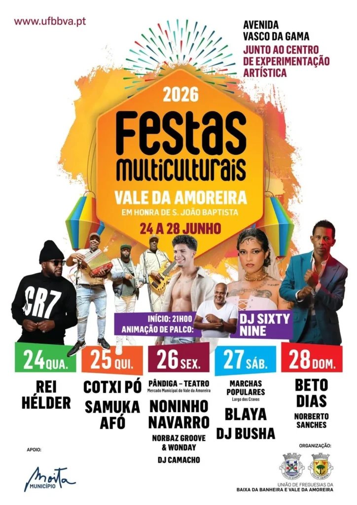 Cartaz Festas Multiculturais 2026 - Vale da Amoreira