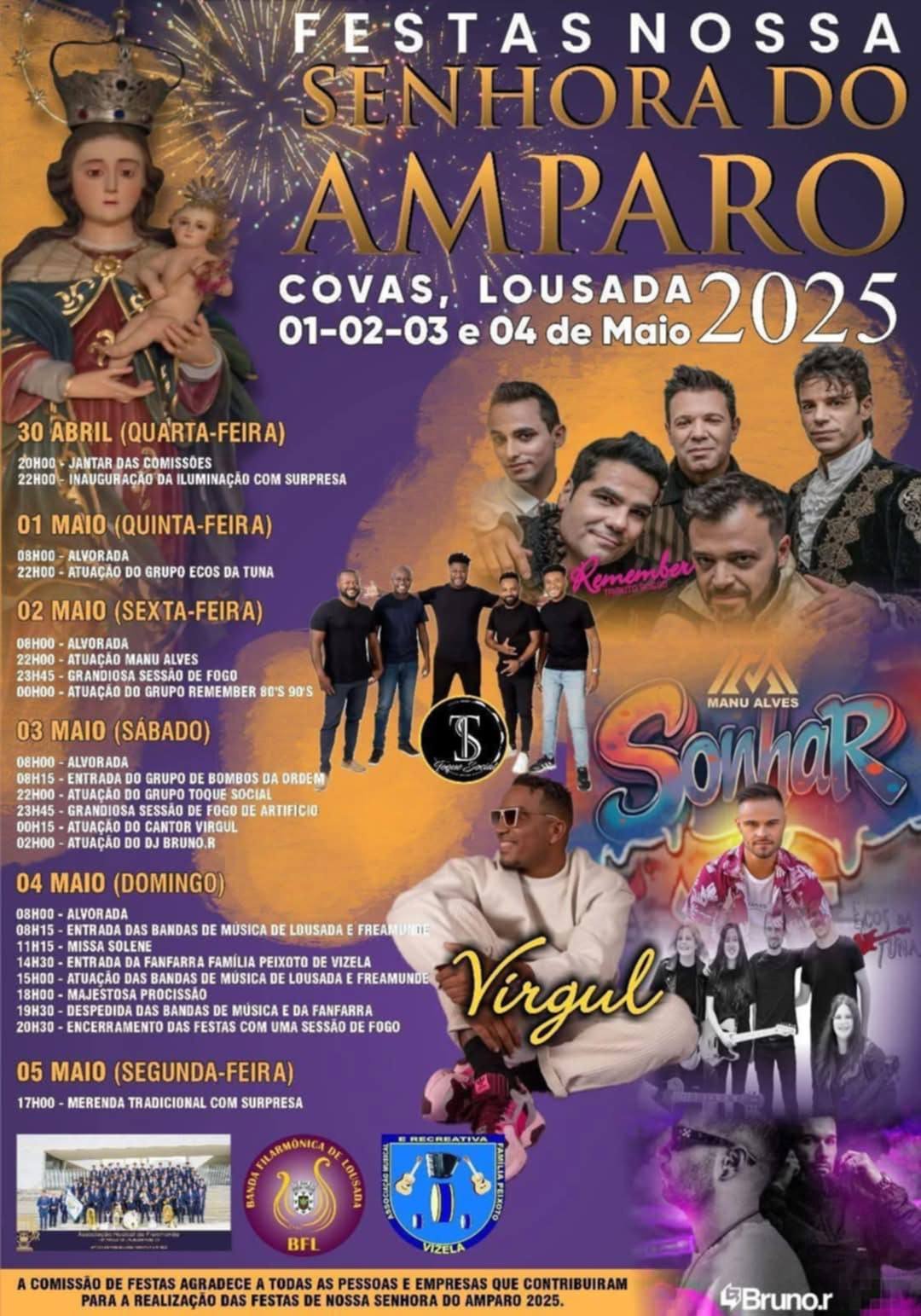 Cartaz Festas Nossa Senhora do Amparo 2025 - Lousada