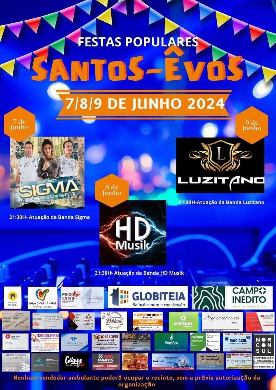 Cartaz Festas Populares 2024 - Santos Evos