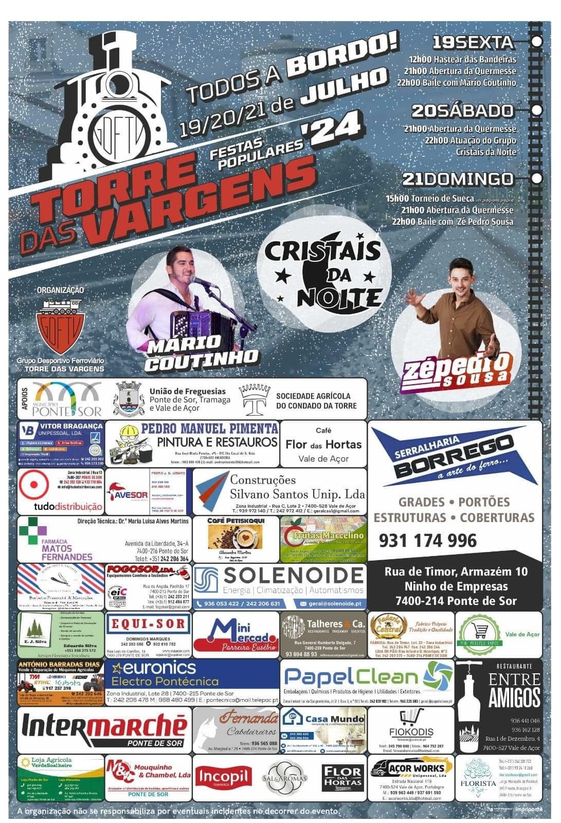 Cartaz Festas Populares 2024 - Torre das Vargens