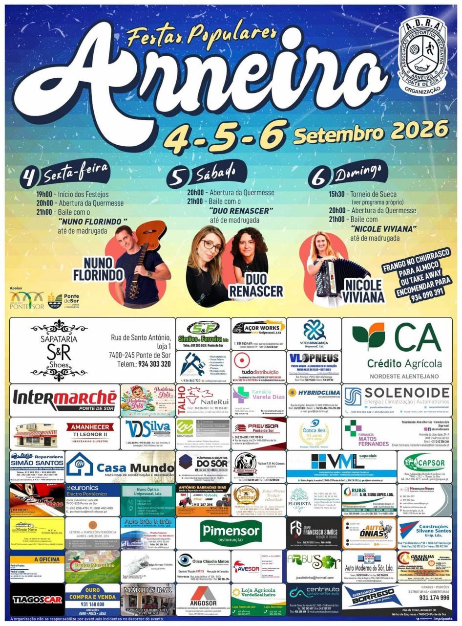 Cartaz Festas Populares 2026 - Arneiro