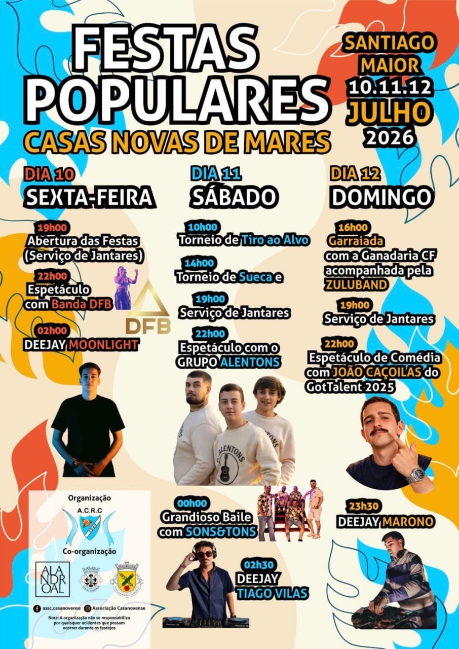 Cartaz Festas Populares 2026 - Casas Novas de Mares