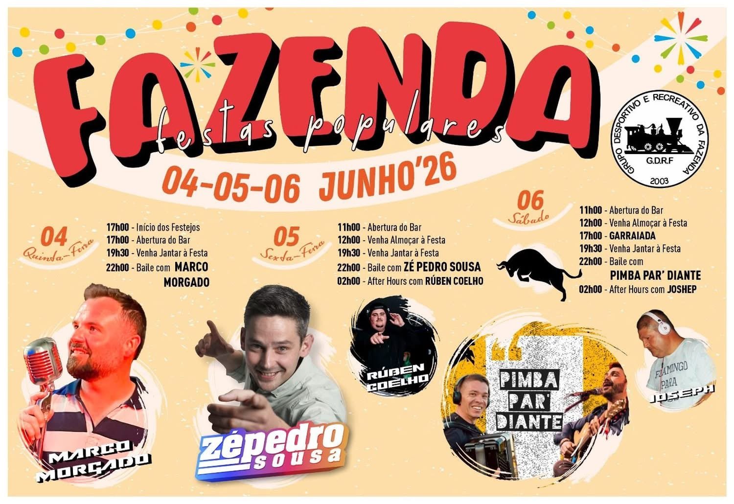 Cartaz Festas Populares 2026 - Fazenda