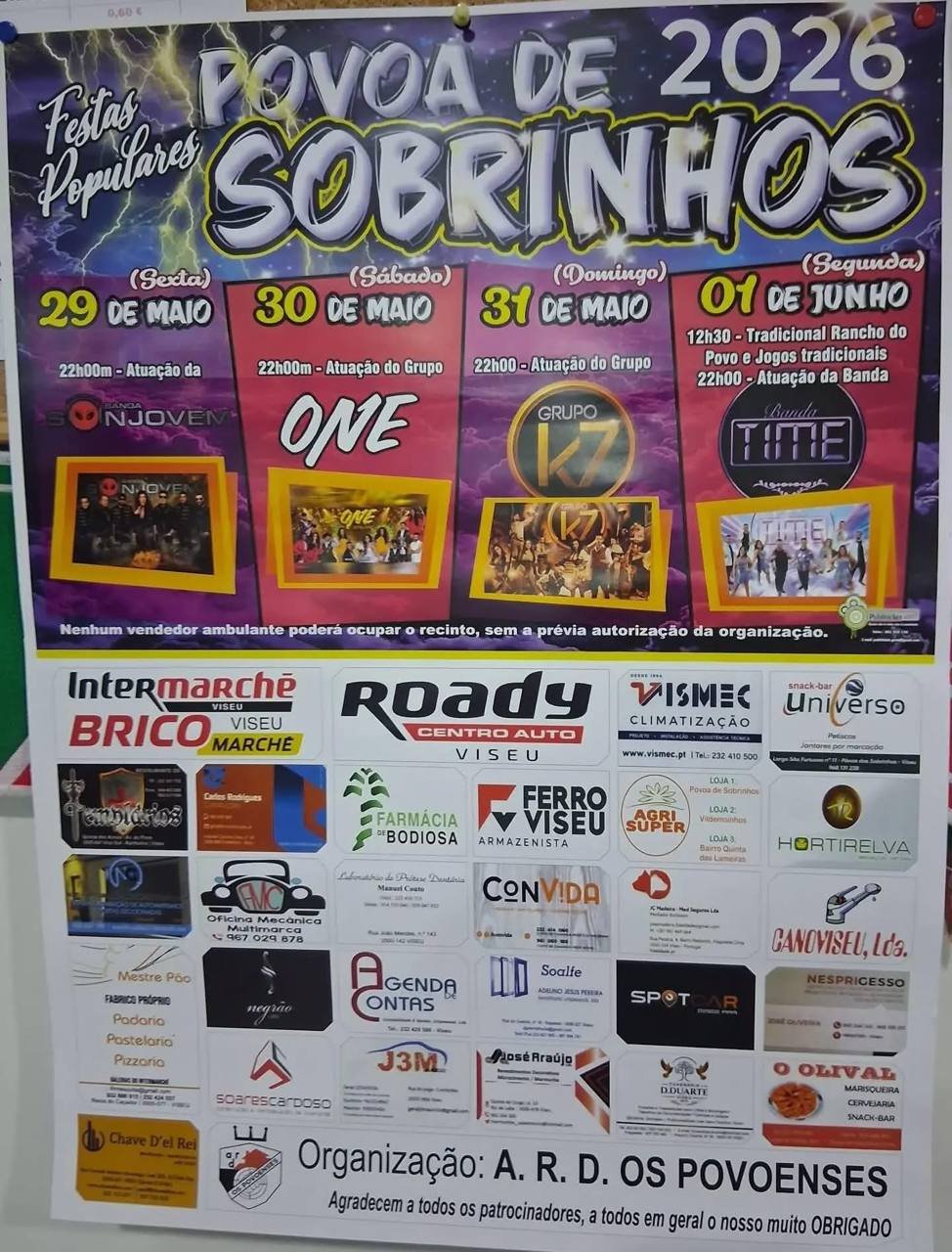 Cartaz Festas Populares 2026 - Sobrinhos