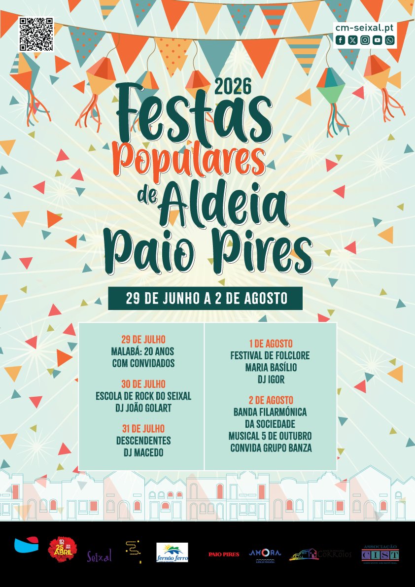 Cartaz Festas Populares de Aldeia de Paio Pires 2026 - Seixal