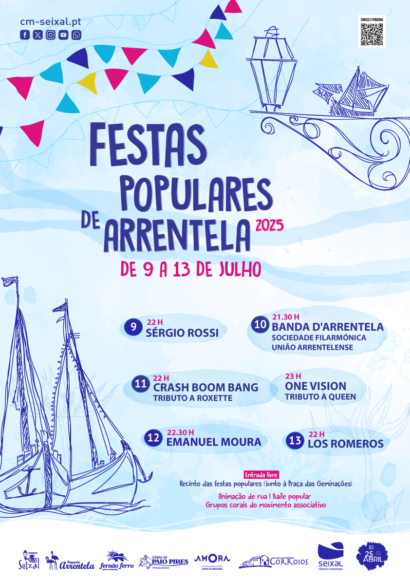 Cartaz Festas Populares de Arrentela 2025 - Seixal