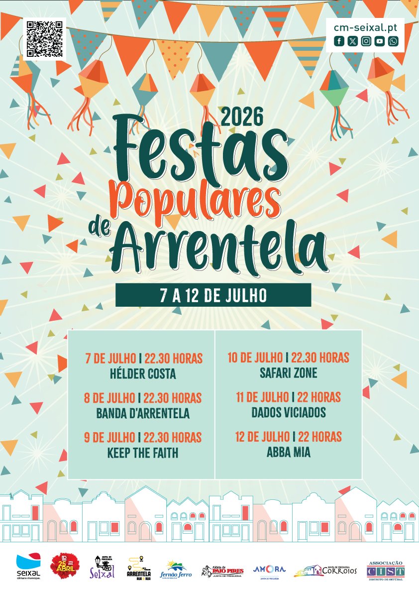 Cartaz Festas Populares de Arrentela 2026 - Seixal