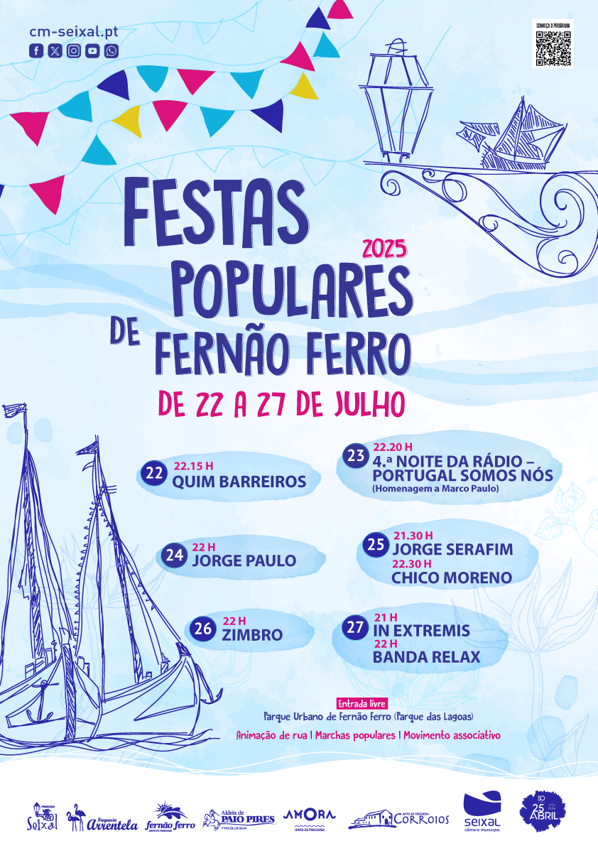 Cartaz Festas Populares de Fernão Ferro 2025 - Seixal