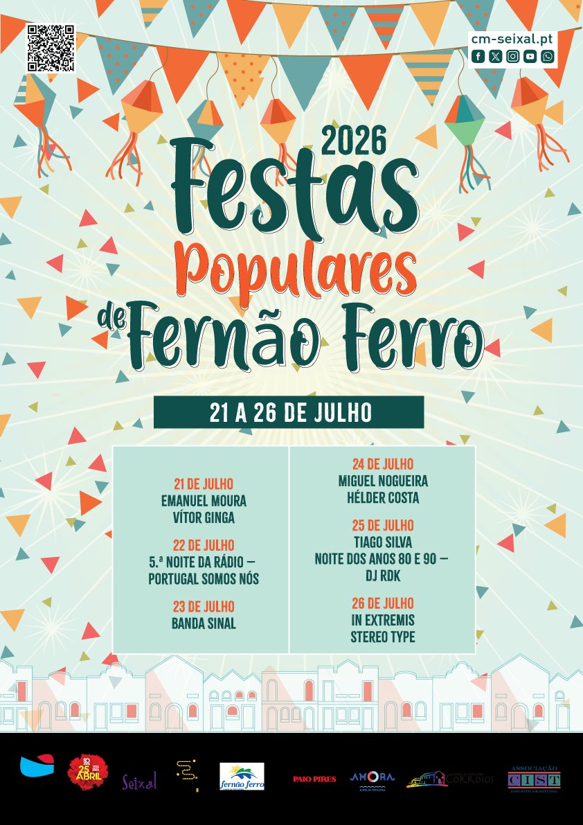 Cartaz Festas Populares de Fernão Ferro 2026 - Seixal
