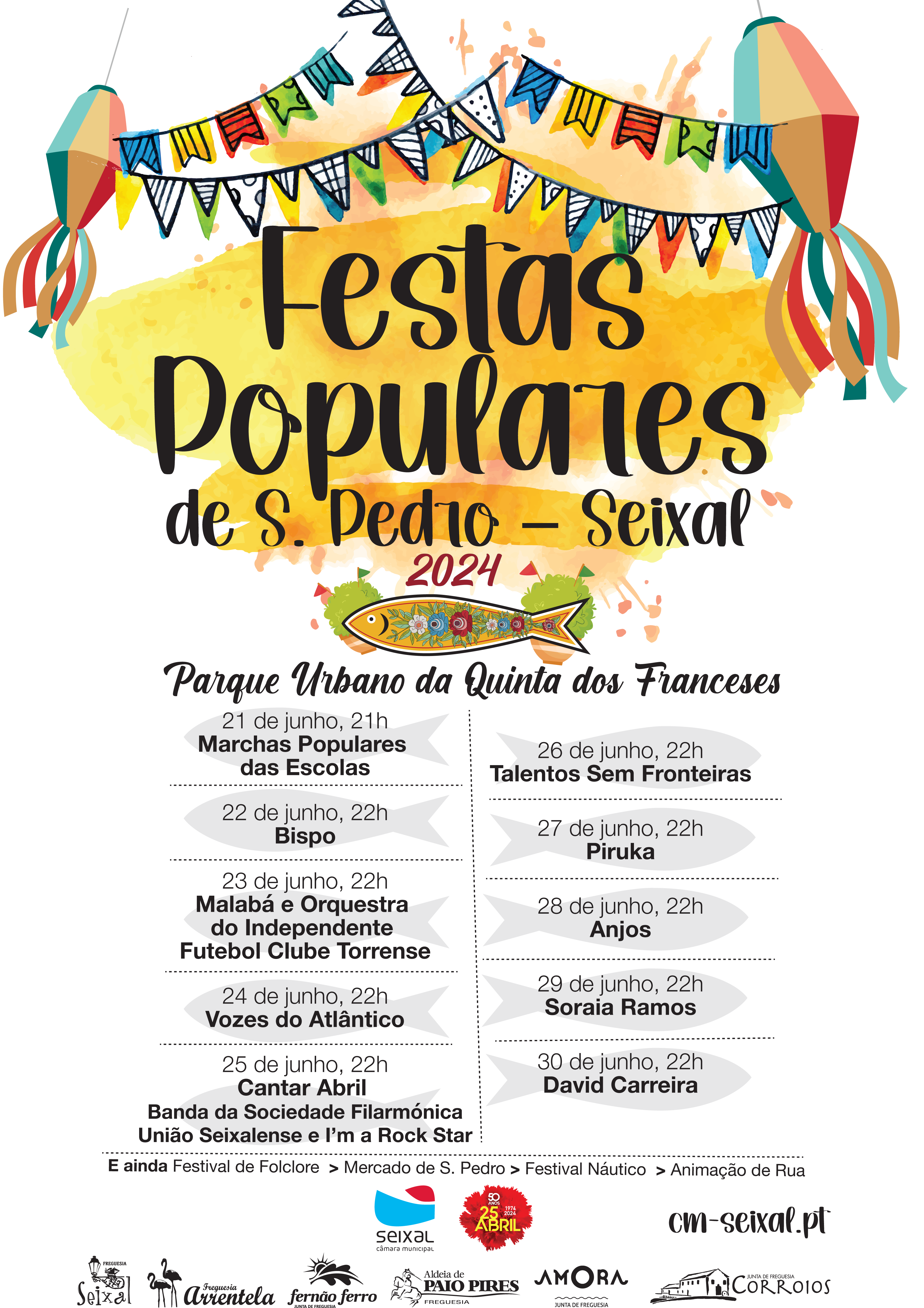 Cartaz Festas Populares de S. Pedro 2024 - Seixal 