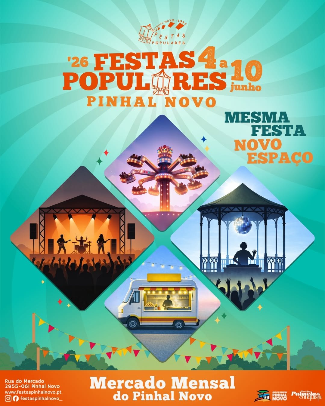 Cartaz Festas Populares do Pinhal Novo 2026 - Palmela