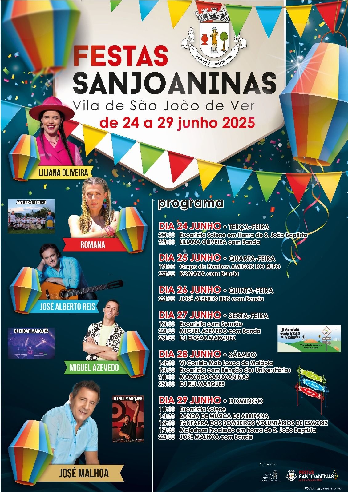 Cartaz Festas Sanjoaninas 2025 - Santa Maria da Feira