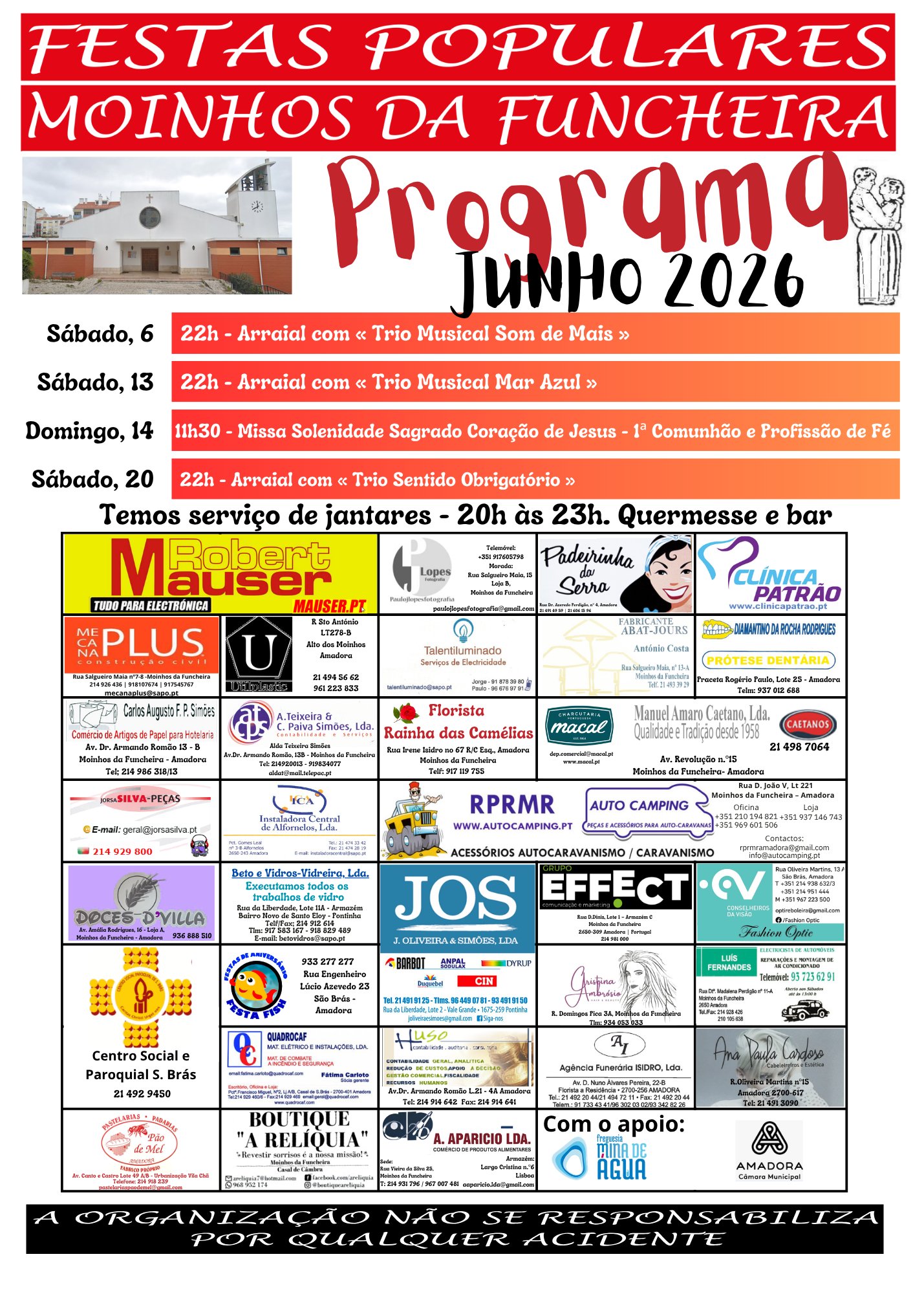 Cartaz Festas Santos Populares 2026 - Mina de Água