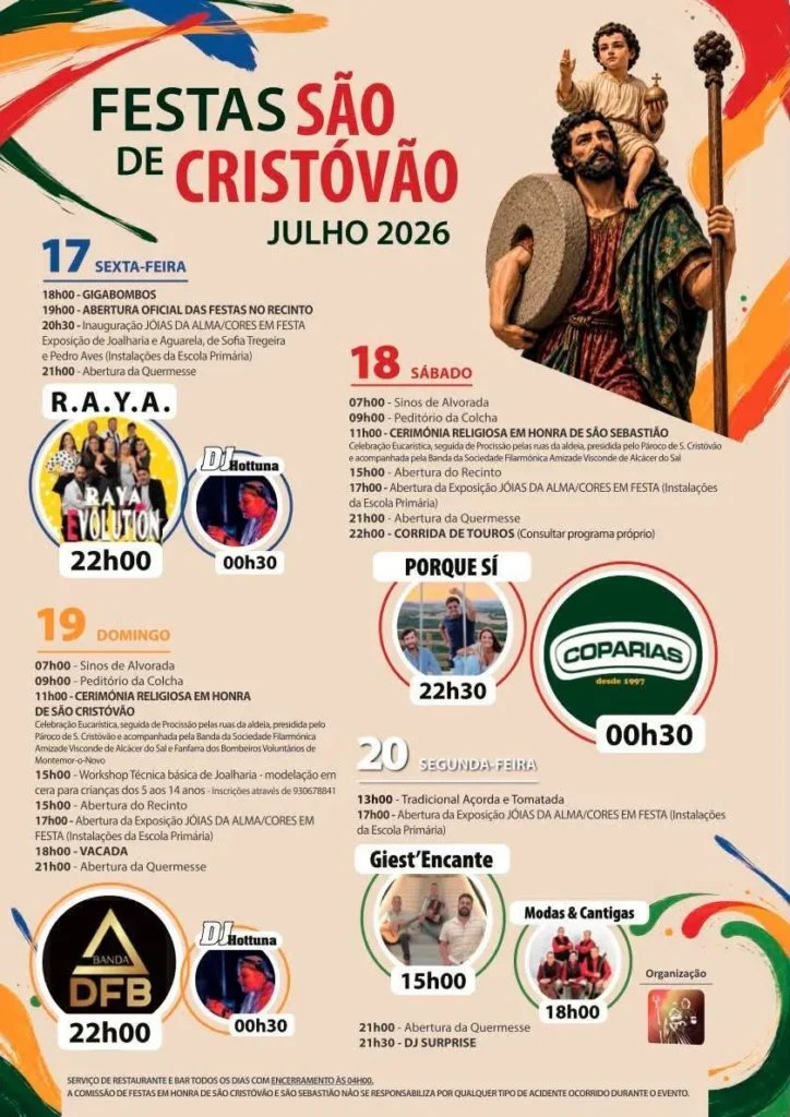 Cartaz Festas São Cristóvão 2026 - Montemor-o-Novo