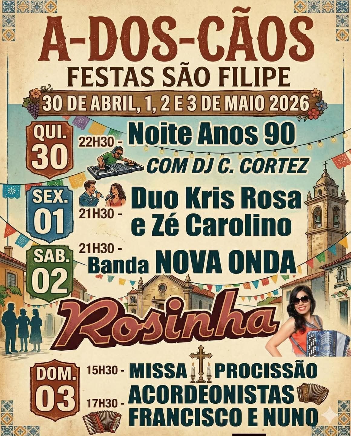 Cartaz Festas São Filipe 2026 - A-dos-Cãos