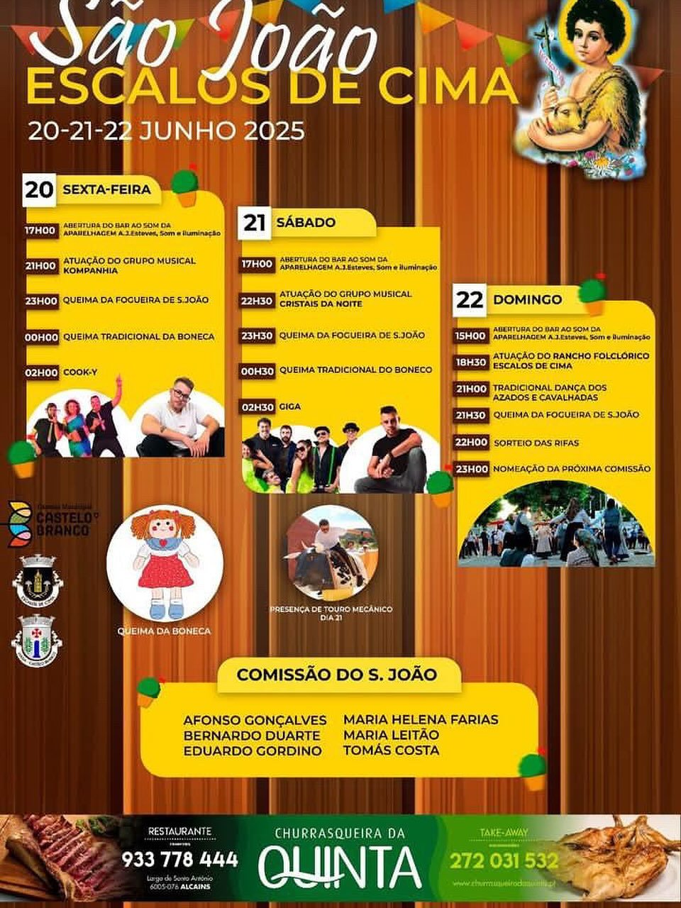 Cartaz Festas São João 2025 - Escalos de Cima