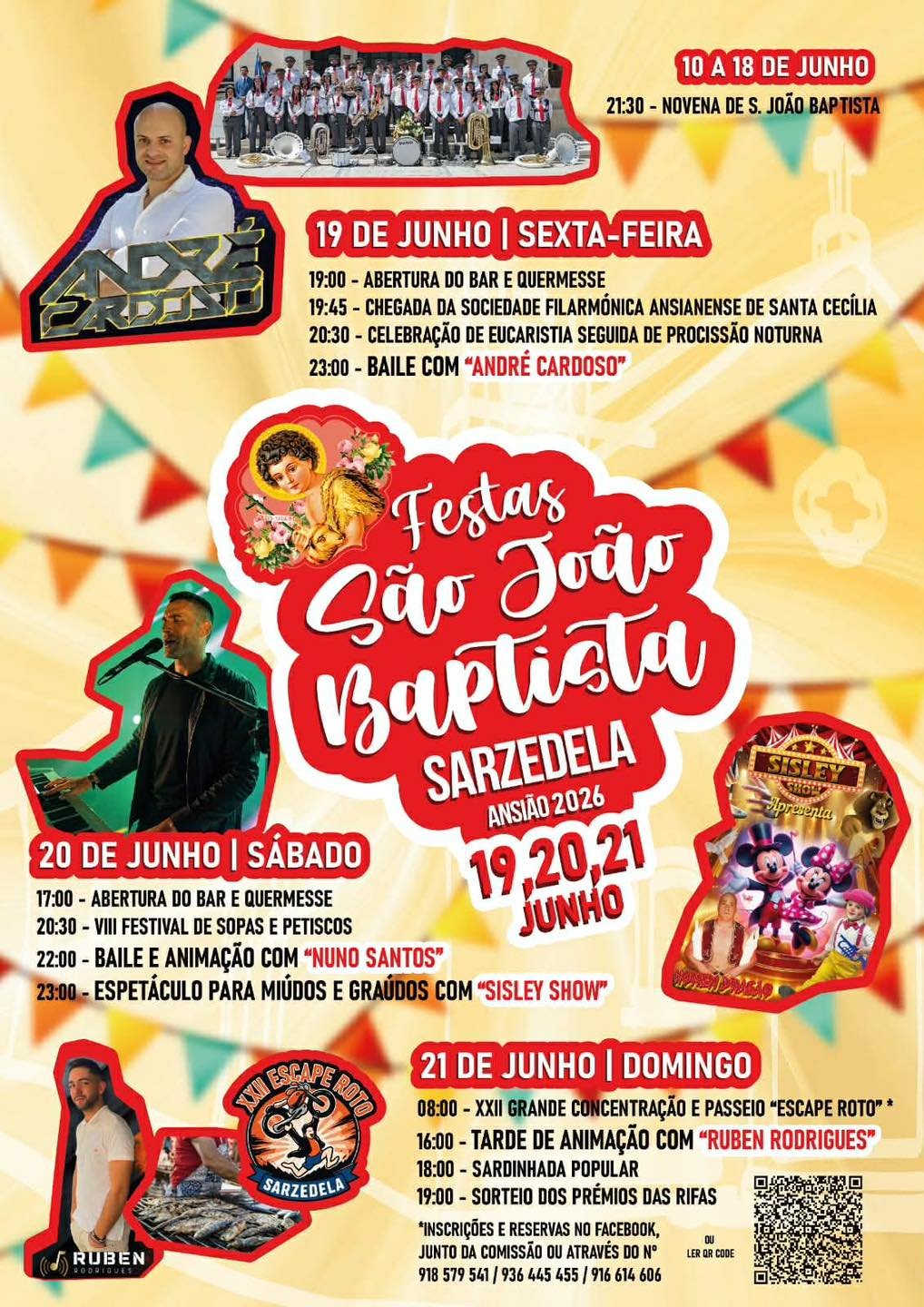 Cartaz Festas São João Baptista 2026 - Sarzedela