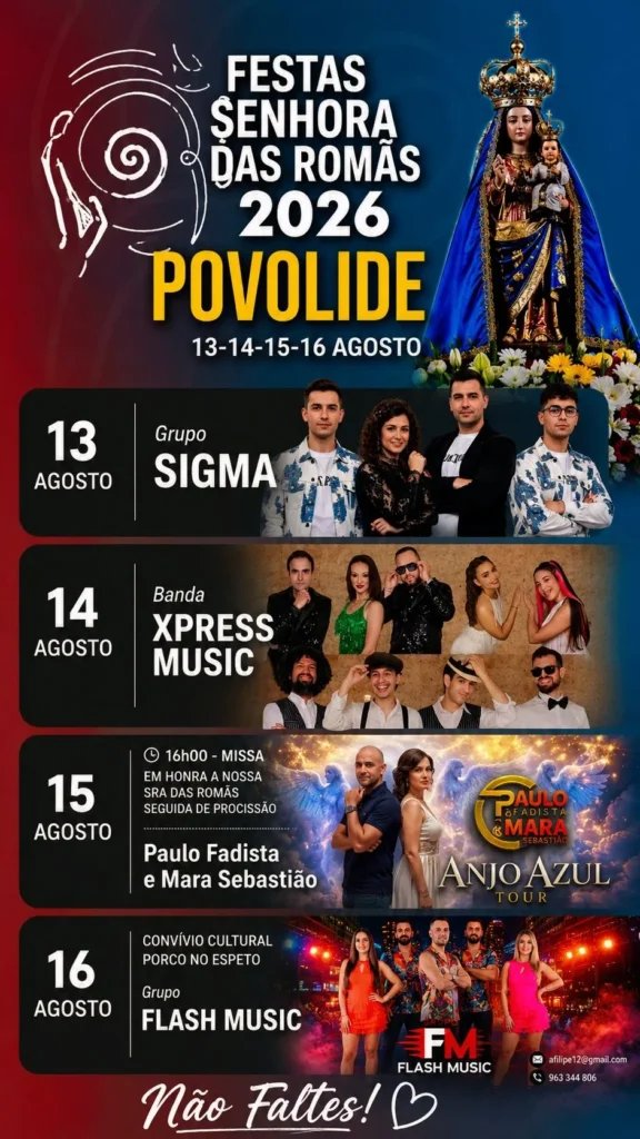 Cartaz Festas Senhora das Romãs 2026 - Povolide