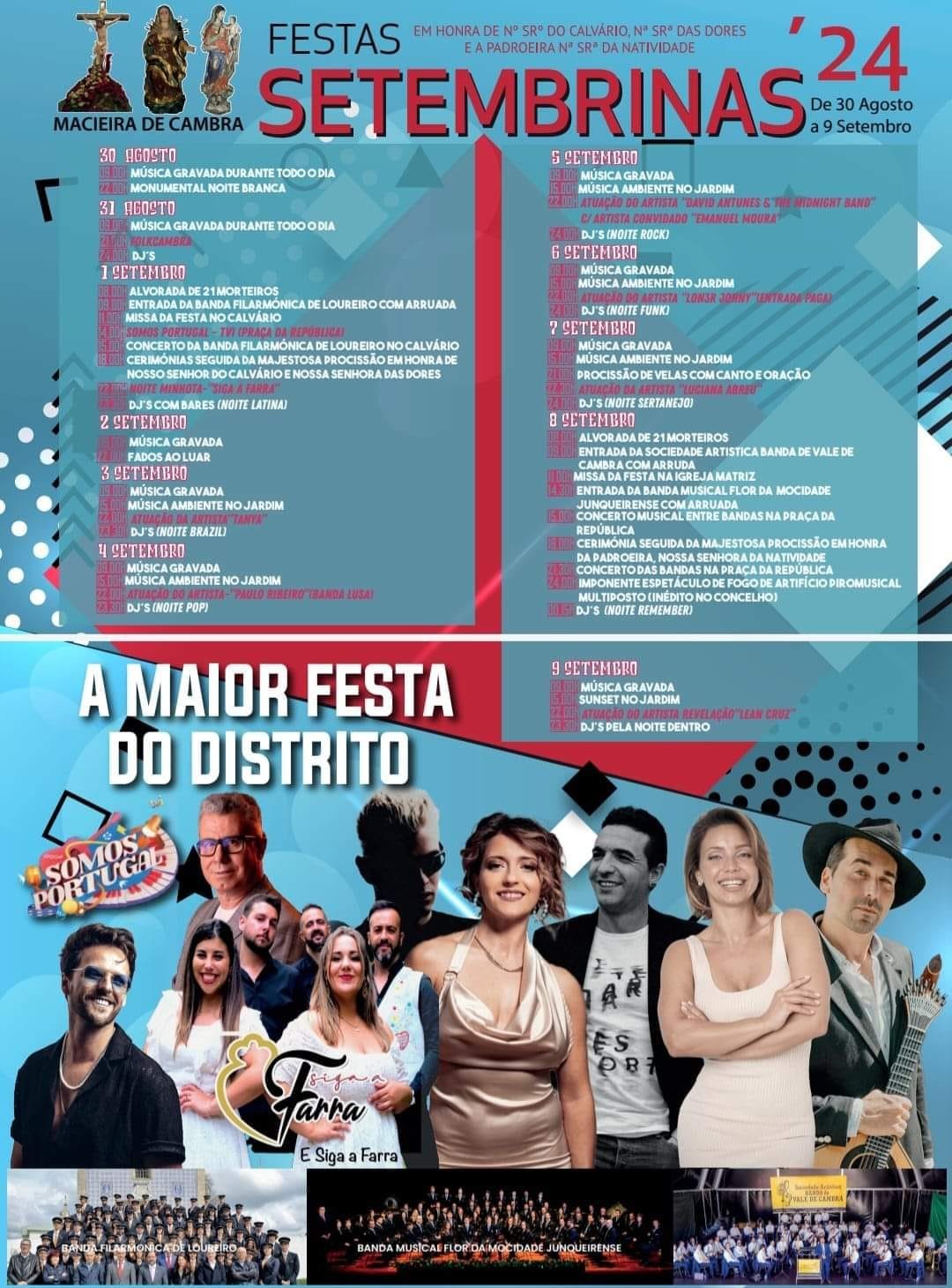 Cartaz Festas Setembrinas 2024 - Macieira de Cambra