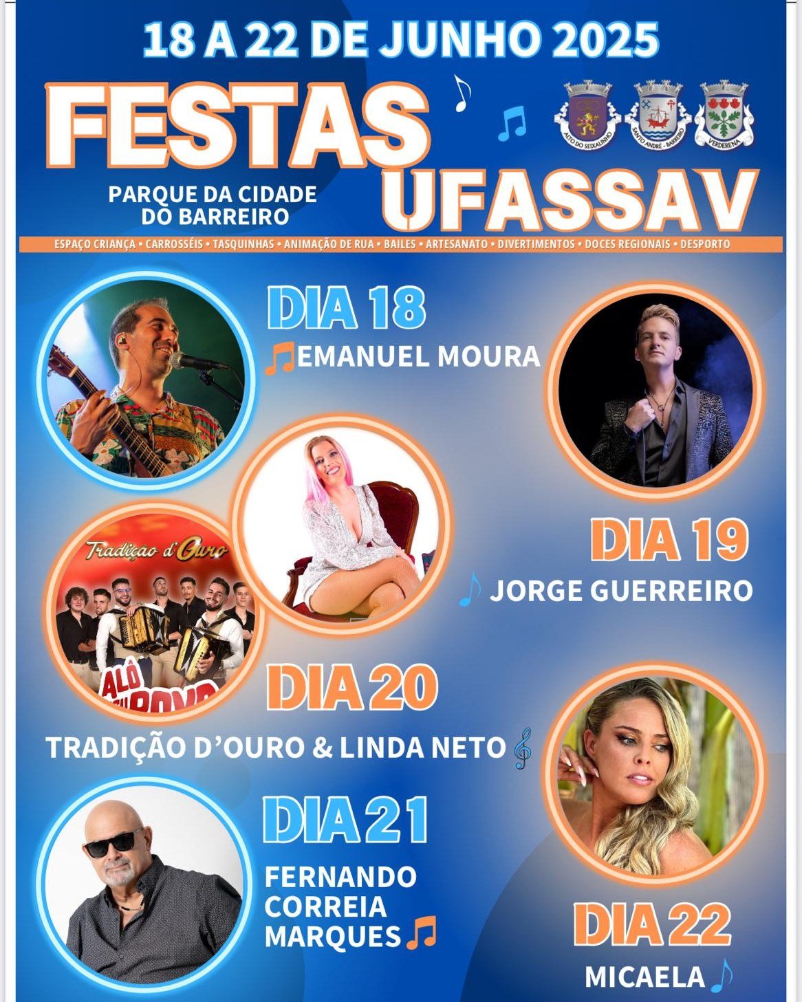 Cartaz Festas UFASSAV 2025 - Barreiro