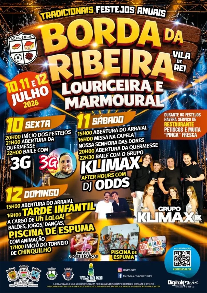 Cartaz Festejos Anuais 2026 - Borda da Ribeira