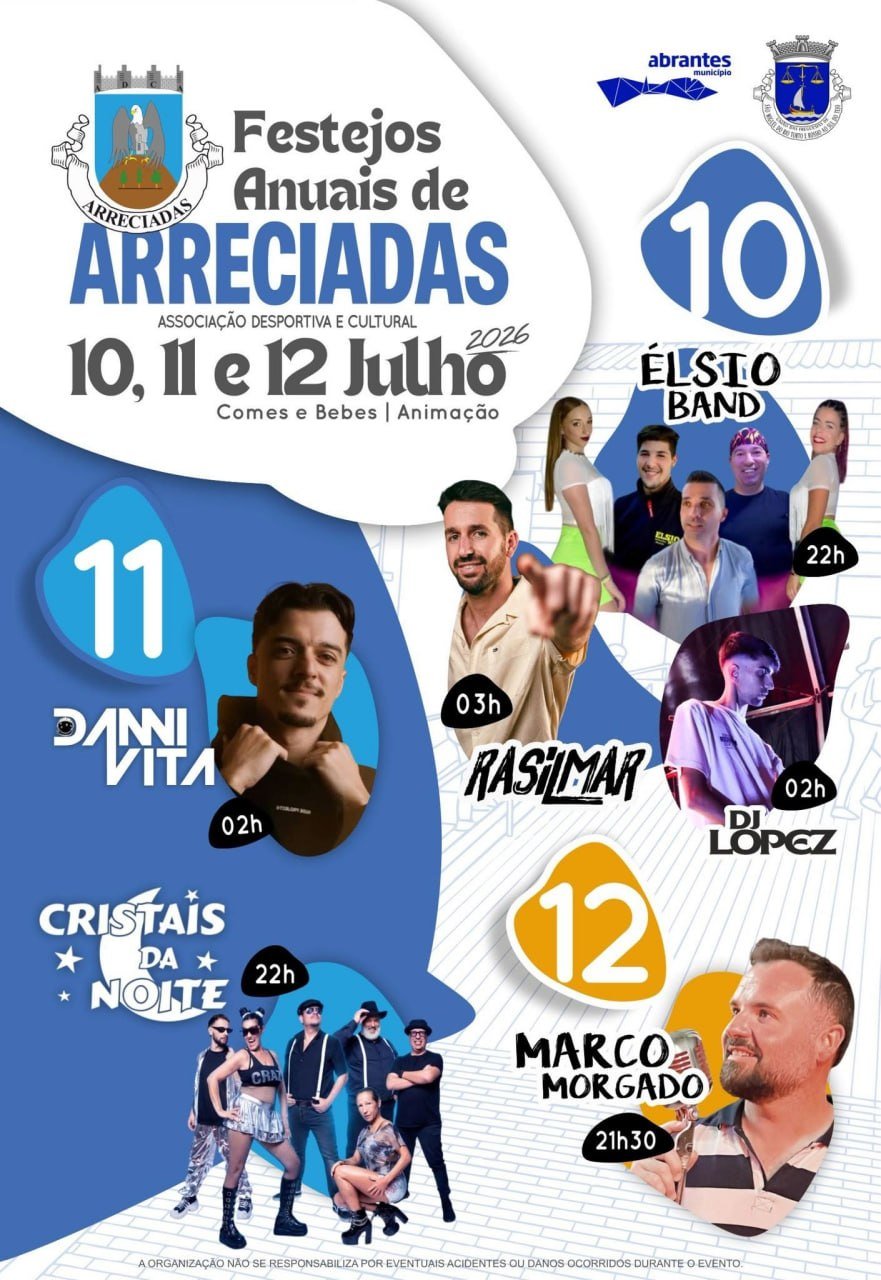 Cartaz Festejos Anuais de Arreciadas 2026 - Arreciadas