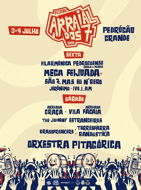 Cartaz Festival Arraial dos 7 2026 - Pedrógão Grande
