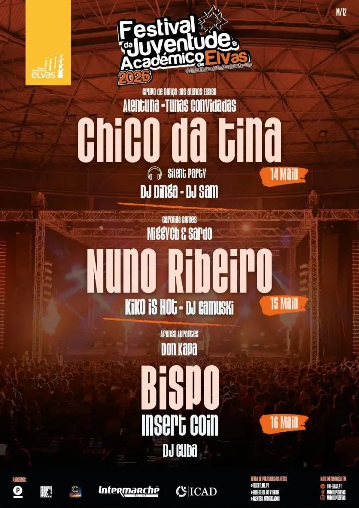 Cartaz Festival da Juventude Académico 2026 - Elvas