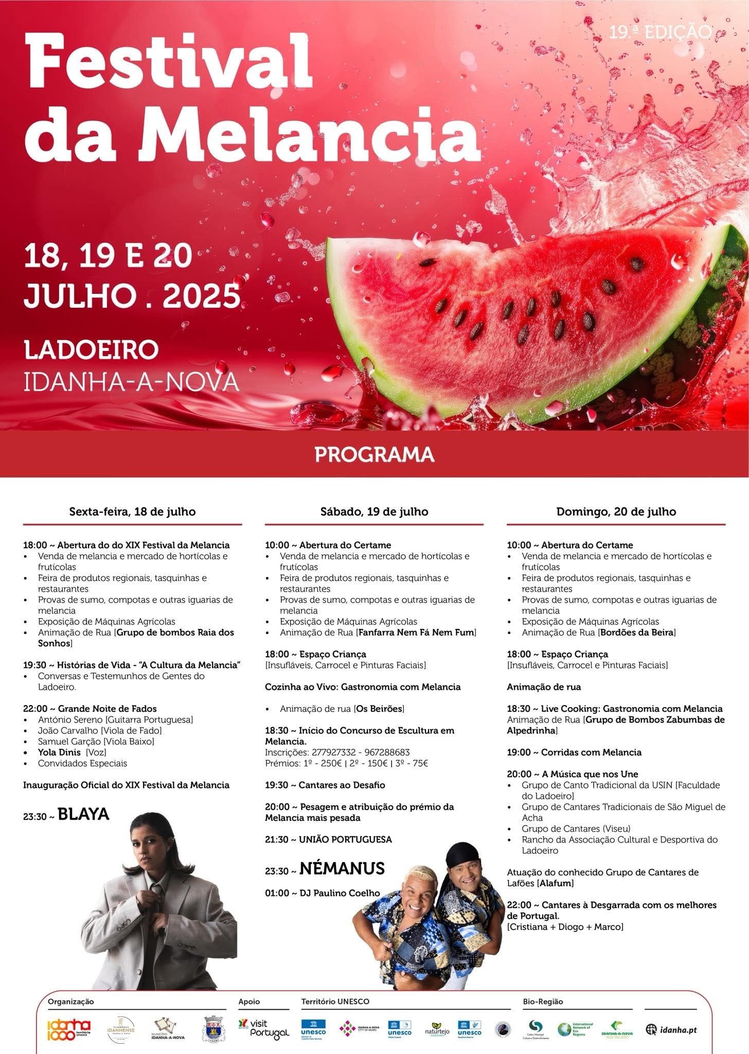 Cartaz Festival da Melancia 2025 - Idanha-a-Nova